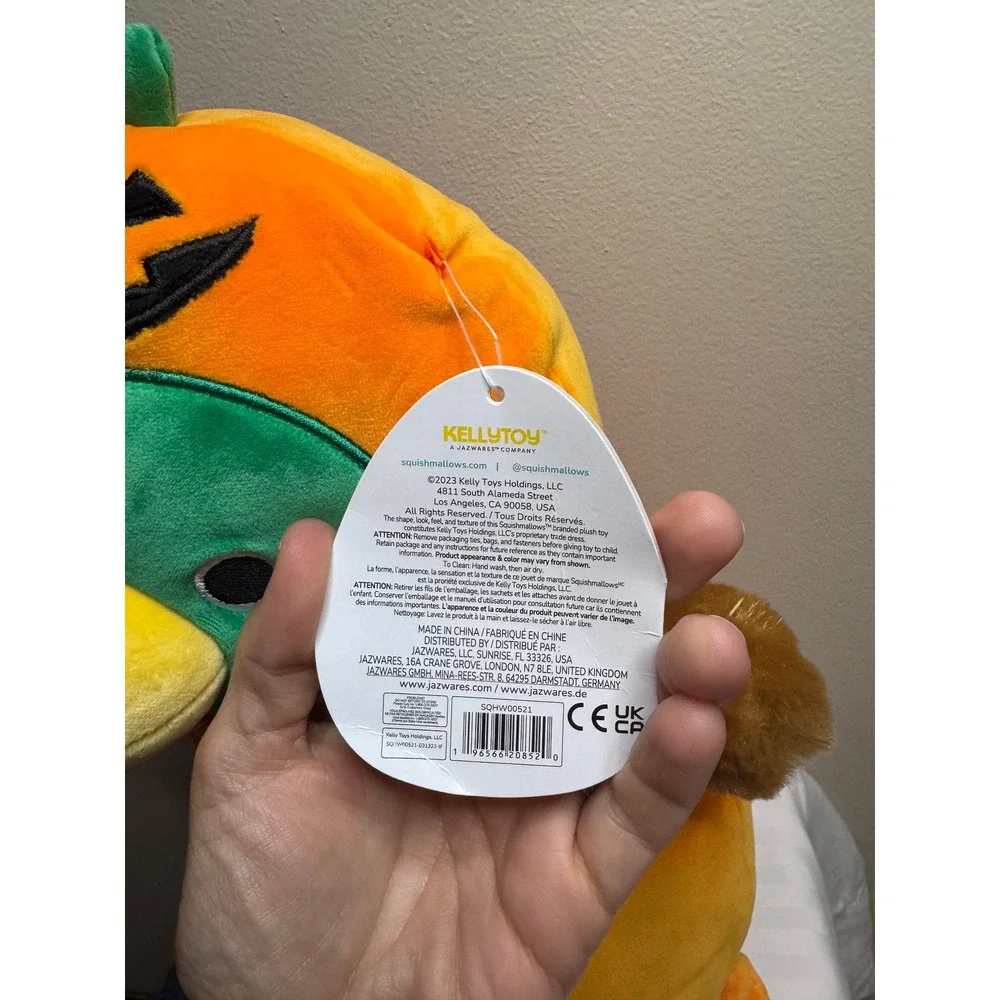 Squishmallows HugMees Avery Duck Pumpkin‎ Halloween Plush 14in